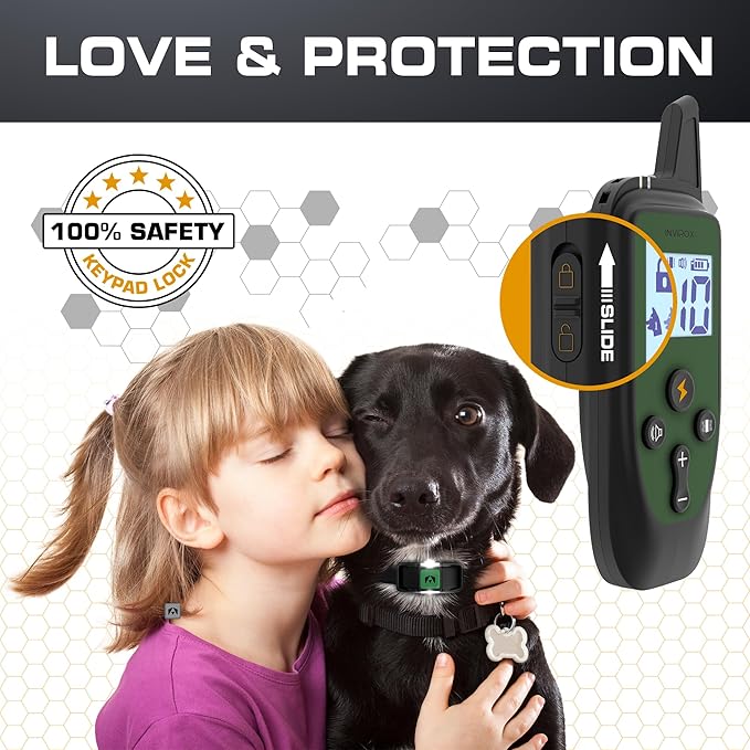 INVIROX Training Collar for Large Dog [Spark K9] 124 Levels Dog Training Collar with Remote 1100yd Range, Night-Light Mode Dog E Collar for Medium Dogs IP67 Waterproof (Spark k9 x2 new)