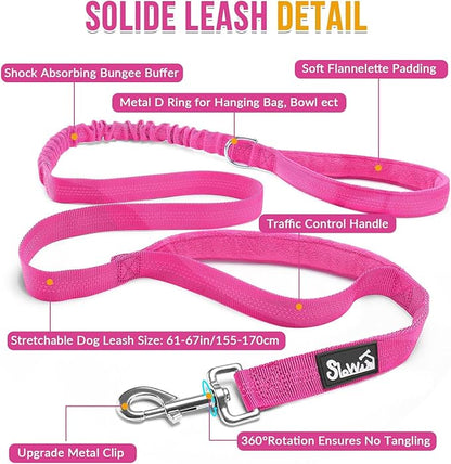 SlowTon No Pull Dog Harness - Heavy Duty Dog Harness and Leash Set for Medium Large Dogs, Reflective Tactical Harness with Soft Padded and Front Clip for Easy Walk and Training （FU, M