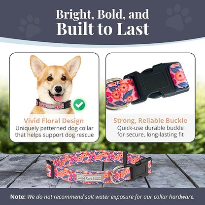 Lucky Love Dog - Adjustable Dog Collar with Easy Click Buckle for Small Dogs, Durable, & Comfortable for Male & Female Dogs, Pet Collar for Puppies & Adult Dogs - Rosie, Small