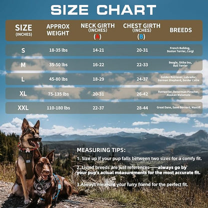 AUROTH Tactical Dog Harness for Large Dogs No Pull Adjustable Pet Harness Reflective Working Training Easy Control Pet Vest Military Service Dog Harnesses Army Yellow XXL