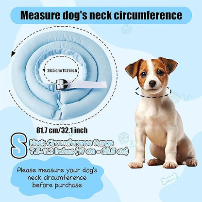 Soft Dog Cone Collar - Adjustable Recovery Cone for Small Dogs After Surgery to Stop Licking, Waterproof Elizabethan Protective Neck Donut Collar Alternative for Pet Cat Puppy (Blue, S)