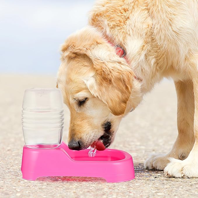 Dog Water Feeder Auto Dog Feeder Pet Food Dispenser Pet Drinking Tool Water Bottle Puppy Puppy Stuff Cat Bowl Supplies Pink Cat Food