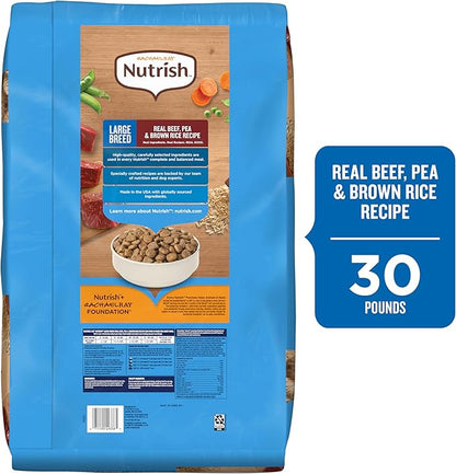 Nutrish Rachael Ray Dry Dog Food Large Breed Real Beef, Pea & Brown Rice Recipe, 30 lb. Bag