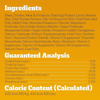 Pedigree Puppy Chopped Ground Dinner Wet Puppy Food with Lamb & Rice, Canned Dog Food, 13.2 oz. Cans, 12 Count