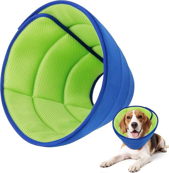 Upgrade Soft Dog Cone Collar, Dog Cone Alternative to Stop Licking After Surgery, Adjustable Comfy Cones for Small/Medium/Large Dogs, Light-Weight Mesh Fabric Elizabethan Collars (L)