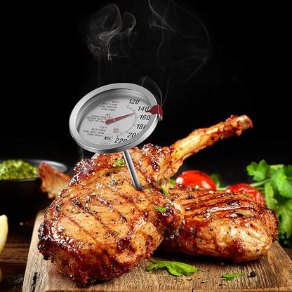 Meat Thermometer for Oven T731, BBQ Thermometer, Oven Safe, Large 2.5-Inch Easy-Read Face, Stainless Steel Stem and Housing