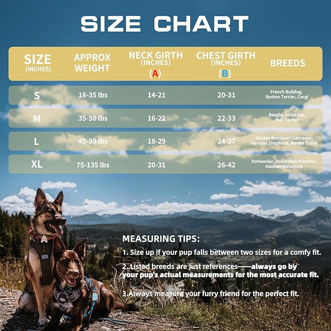 AUROTH Tactical Dog Harness for Large Dogs No Pull Adjustable Pet Harness Reflective K28 Working Training Easy Control Pet Vest Military Service Dog Harnesses