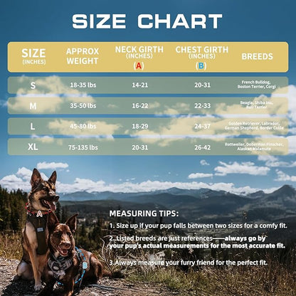 AUROTH Tactical Dog Harness for Large Dogs No Pull Adjustable Pet Harness Reflective K26 Working Training Easy Control Pet Vest Military Service Dog Harnesses