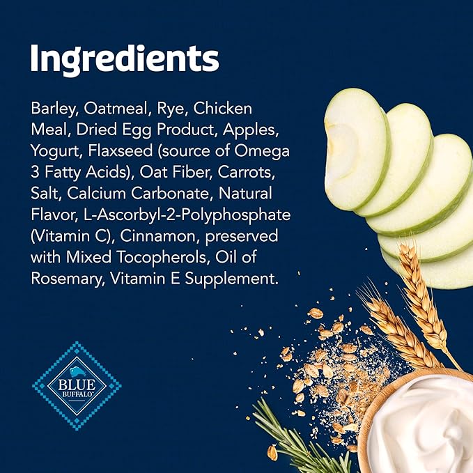 Blue Buffalo Health Bars Crunchy Dog Biscuits, Oven-Baked with Natural Ingredients, Apples & Yogurt, 16-oz Bag