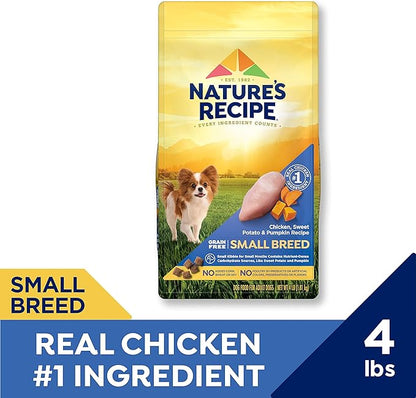 Nature's Recipe Grain Free Dog Food, Chicken | Small Breed | Sweet Potato & Pumpkin | 4 lb Bag | Pack of 2