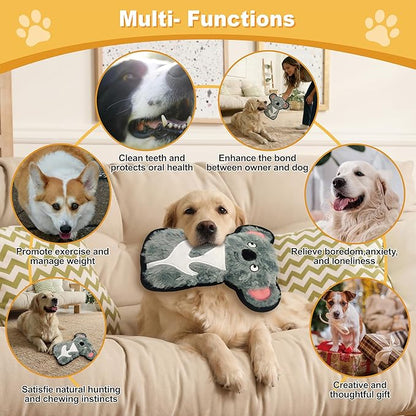 Grey Green Koala Plush Squeaky Dog Toy with Crinkle Paper Puppy Teething Chew Toy Cute Soft Funny Stuffed Animal Interactive Fetch Dog Toy for Small Medium Large Dogs Toy Gift 22.5cm/8.86in