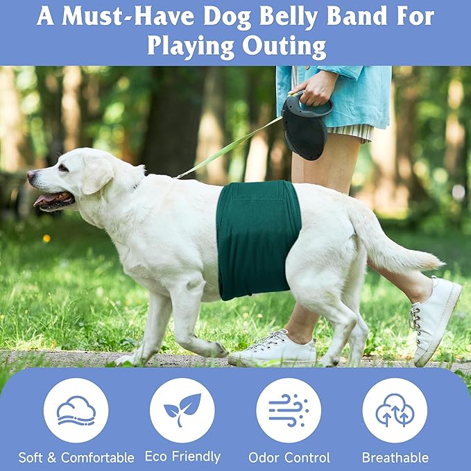 5 Pack Dog Diapers Male Reusable, Premium Belly Bands for Dogs, High Absorbing Male Dog Pee Wraps for Doggie in Incontinence or Excitable Urination Red XL