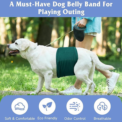 5 Pack Dog Diapers Male Reusable, Premium Belly Bands for Dogs, High Absorbing Male Dog Pee Wraps for Doggie in Incontinence or Excitable Urination Red XL