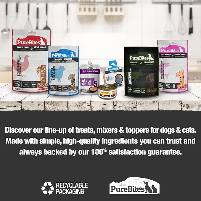 PureBites Chicken Breast Freeze Dried Dog Treats, 1 Ingredient, Made in USA, 8.6oz