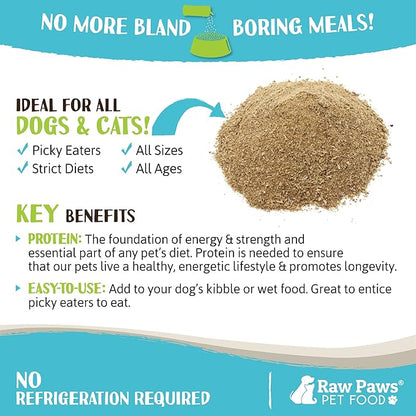 Raw Paws Boost Pet Food Topper Freeze-Dried Beef Liver, 2.8-oz, Made in USA, Dog Food Toppers for Picky Eaters, Cat Gravy Dog Gravy Topper for Dry Food, Beef Liver Sprinkles for Dogs, Cat Food Toppers