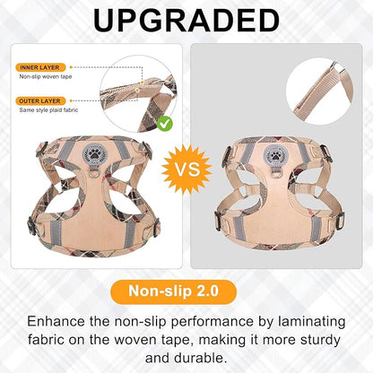 BEAUTYZOO Step in Dog Harness Collar and Leash Set for Small Medium Large Dogs, No Pull No Choke Puppy Harness, Soft Mesh Reflective Pet Padded Vest Adjustable for Doggie Girl or Boy,French Bulldog