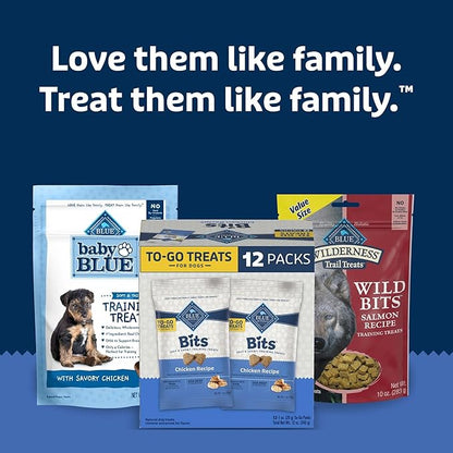 Blue Buffalo Blue Bits Natural Soft Moist Training Dog Treats Togo Chicken Recipe Bags, Contains Twelve (12) oz Bags