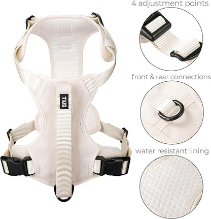 TUG Grab Dog Harness | Integrated Traffic Leash Magnetically Attached for Quick Control (Medium/Cream)