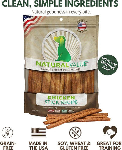 Loving Pets Natural Value All Natural Soft Chew Chicken Sticks For Dogs, 14-Ounce