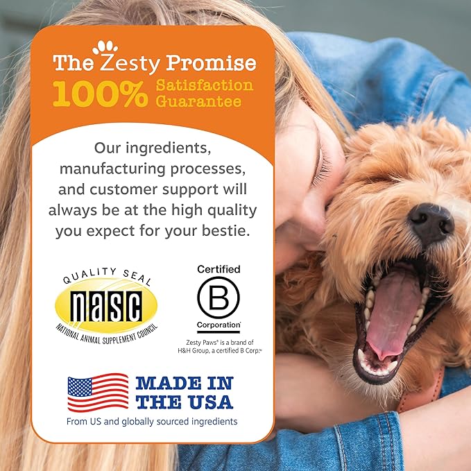 Zesty Paws Senior Dog Multivitamin Treats - Glucosamine for Dogs + Digestive Enzymes & Probiotics - Grain Free Dog Vitamins and Supplements for Skin & Coat + Immune Health Chicken - Advanced - 60ct