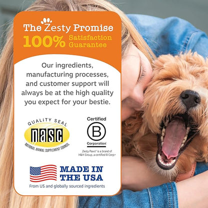 Zesty Paws Senior Dog Multivitamin Treats - Glucosamine for Dogs + Digestive Enzymes & Probiotics - Grain Free Dog Vitamins and Supplements for Skin & Coat + Immune Health Chicken - Advanced - 60ct