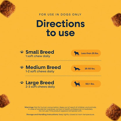 Allergy & Immune Support for Dogs | Colostrum, Postbiotics, Quercetin & Turmeric for Seasonal Allergy Relief & Skin Health | Dog Immune System Supplement | Beef Flavor Soft Chews, 90 Count