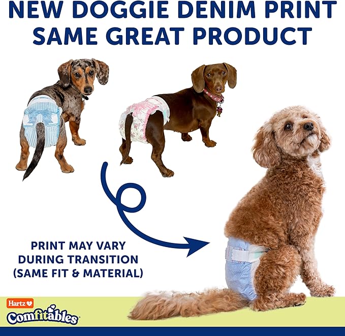 Hartz Comfitables Disposable Dog Diapers, Size Large 26 Count, Comfortable & Secure Fit, Easy to Put On, Super Absorbent Male and Female Diaper