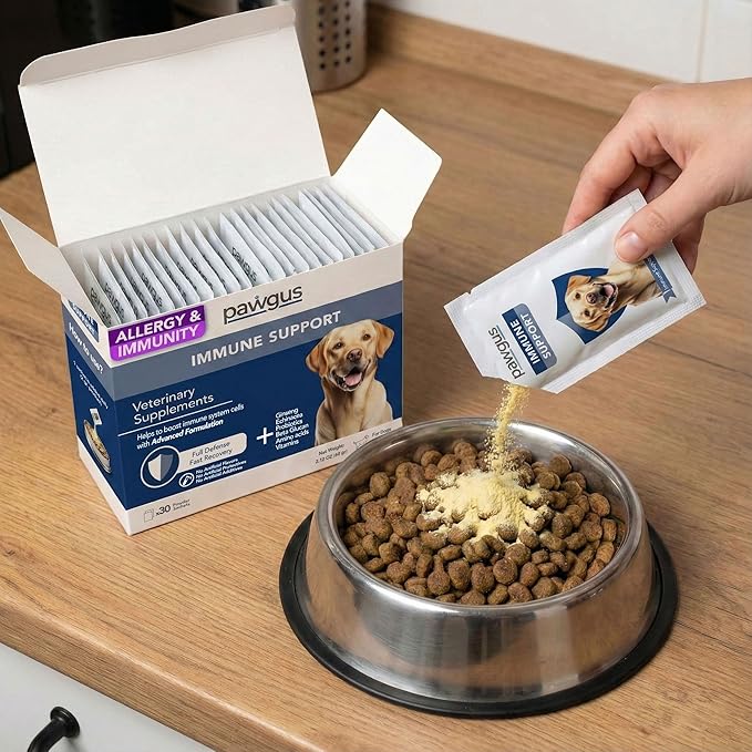 Immune Health Support for Dogs Canine 30 Sachets - Yeast Production Support, Dog Allergy Itch Relief, Skin Allergy Relief, Seasonal Allergy, Daily Vitamins, Fast Recovery -