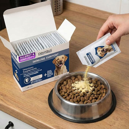 Immune Health Support for Dogs Canine 30 Sachets - Yeast Production Support, Dog Allergy Itch Relief, Skin Allergy Relief, Seasonal Allergy, Daily Vitamins, Fast Recovery -