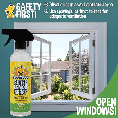 Bodhi Dog Bitter Lemon Spray - Anti-Chew Spray for Dogs, Cats, Puppies, & Kittens - Training Aid for Chewing - Safe & Non Toxic - Ideal for Pet Behavioral Training - Made in USA (17 Fl Oz)