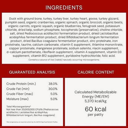 Stella & Chewy's Freeze-Dried Raw Dinner Patties - Duck Duck Goose Recipe - High Protein Grain-Free Puppy & Dog Food - Perfect For Picky Eaters - 25 oz