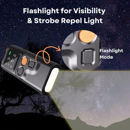 Upgraded Ultrasonic Dog Barking Deterrent, Handheld Anti Barking Device, 3-in-1 Rechargeable Dog Training & Behavior Aid, Safe and Humane Stop Dog Barking with LED Flashlight