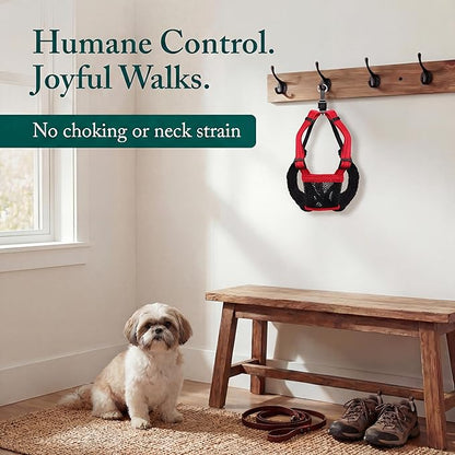 Sporn No Pull Dog Harness, Durable Nylon Mesh Harness for Small Dogs, No Choke Design, Padded Restraint Sleeves, Adjustable Fit, Easy On/Off, Ideal for Small Breeds, Red