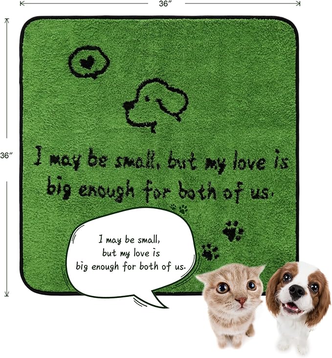 Qeils Reusable Dog Pee Pads, 2 Pack Super Absorbent & Leakproof Washable Puppy Pads with Soft Green Top Layer, for Potty Training, Crates, Couch, Car Seats & Pet Beds, 36"x 36"