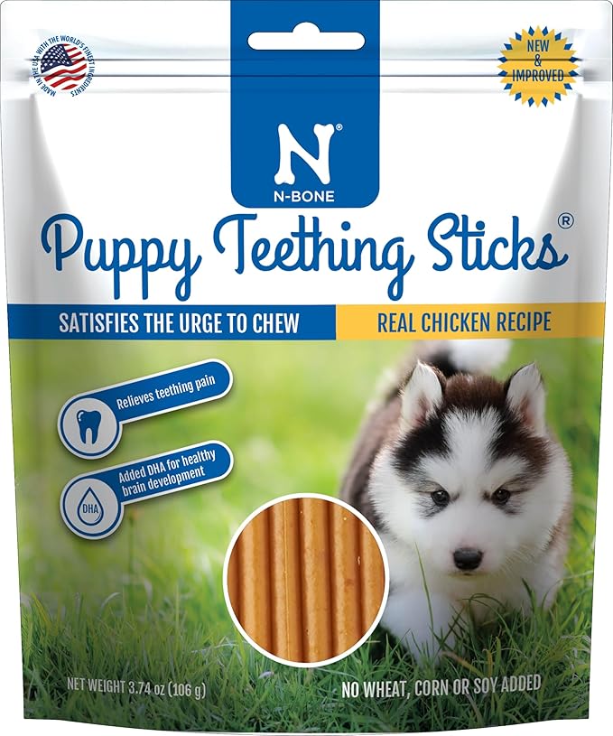 N-Bone Puppy Teething Treats,Chicken (111150), 3.74 oz (Pack of 2)