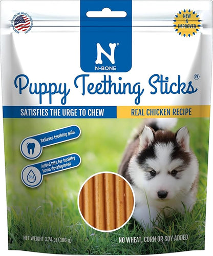 N-Bone Puppy Teething Treats,Chicken (111150), 3.74 oz (Pack of 2)