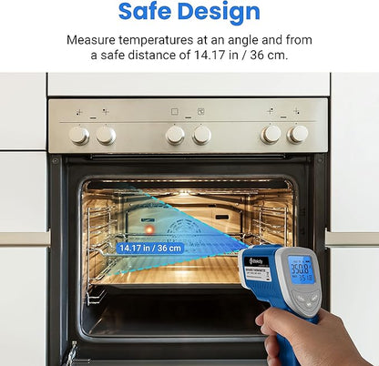 Etekcity Infrared Thermometer Laser Temperature Gun 1080, -58°F~ 1130°F for Meat Food Candy Pizza Oven, Heat Gun for Cooking, Kitchen, Fridge, Reptile, BBQ, HAVC, Adjustable Emissivity & Max Measure