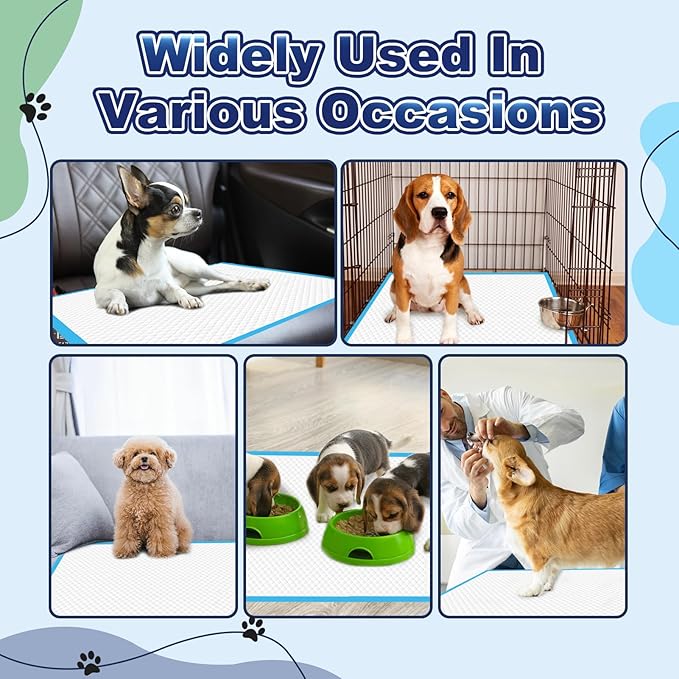 Puppy Pads 50 Pack, 34"x28" Extra Large Dog Pee Pads Thicker Disposable Dog Training Pads Super Absorbent & Leak-Proof, xl 6-Layer Quick-Dry potty Training Pads for doggie, Cats, Rabbits, Pet Supplies