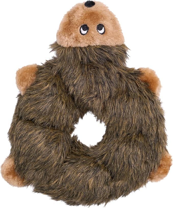 ZippyPaws Loopy - No Stuffing Dog Toys to Keep Them Busy, for Small, Medium, & Large Dogs, Squeaky Pet Toy for Boredom, Unstuffed Chew Toy, Soft Plush Puppy Products, Hedgehog - 10"