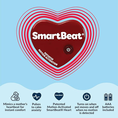 Snuggle Puppy Heartbeat Dog Toy for Puppies, Real-Feel Heartbeat, Calming Sleep Aid and Crate Training Comfort Toy with Heat Pack, Black Plush Design