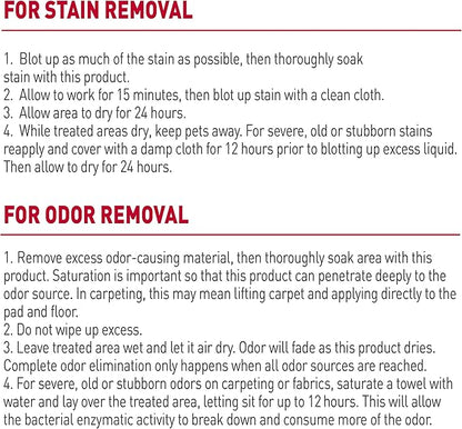 Nature's Miracle® Stain & Odor Remover, Tough on Dog Urine, Feces, Vomit, Drool and Other Organic Stains and Odors, 1 Gallon (Pack of 4)