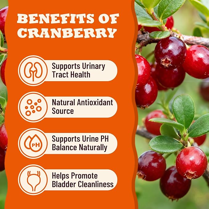 Cranberry Powder for Dogs & Cats, Urinary Tract & Bladder Support Supplement with D-Mannose, Kidney & UTI, Cat and Dog Cranberry Supplement, Chicken Flavor Food Topper, 3.88oz