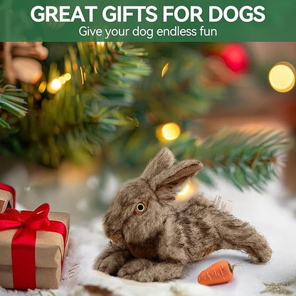 ALL FOR PAWS Squeaky Dog Toys, Dog Stuffed Animal Toys, Plush Toy for Small Medium Large Dogs, Puppy Chew Toy with Squeaker, Brown Rabbit-S