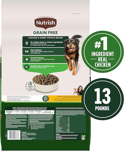 Nutrish Grain Free Chicken & Sweet Potato Recipe Dry Dog Food, 13 lb. Bag, Packaging May Vary (Rachael Ray)