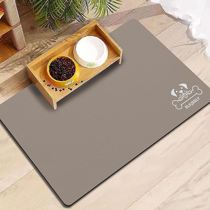18"×30" Brown Absorbent Dog Mat for Food and Water Bowl- Quick Dry Durable Feeding Mat for Dog and Cat Easy Cleaning Pet Supplies for Messy Pets
