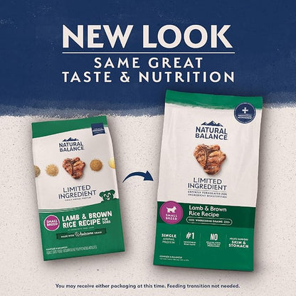 Natural Balance Limited Ingredient Small-Breed Adult Dry Dog Food with Healthy Grains, Lamb & Brown Rice Recipe, 12 Pound (Pack of 1)