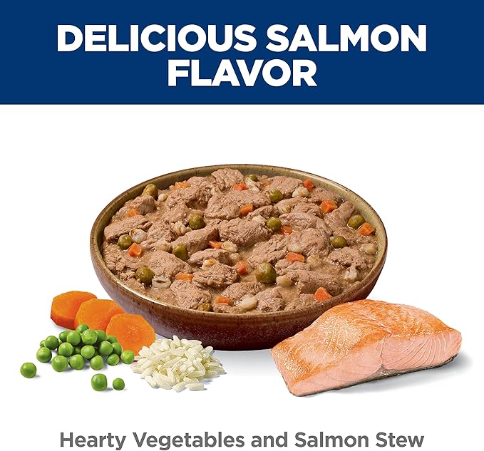 Hill's Science Diet Adult Perfect Weight Wet Dog Food, Hearty Vegetables & Salmon Stew, 12.5 oz. Cans, 12-Pack