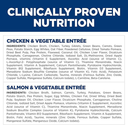 Hill's Science Diet Adult Sensitive Stomach & Skin Wet Dog Food Variety Pack, Chicken & Vegetable, Salmon & Vegetable, 12.8 oz. Cans, 12-Pack