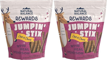 Natural Balance Limited Ingredient Rewards Jumpin' Stix, Grain-Free Dog Treats for Adult Dogs of All Breeds, Venison Recipe, 4 Ounce (Pack of 2)
