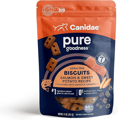 Canidae Pure Dog Treat Biscuits with Salmon & Sweet Potato, 11 oz, Grain Free